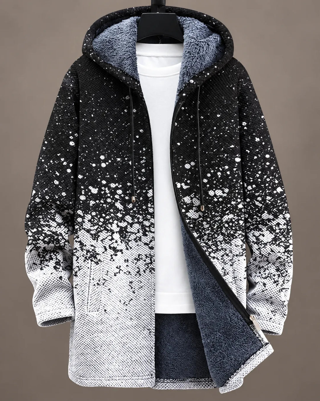 Elinor | Modern Mosaic Hooded Zip Jacket