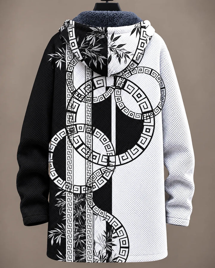 Jeannie | Monochrome Print Hooded Jacket