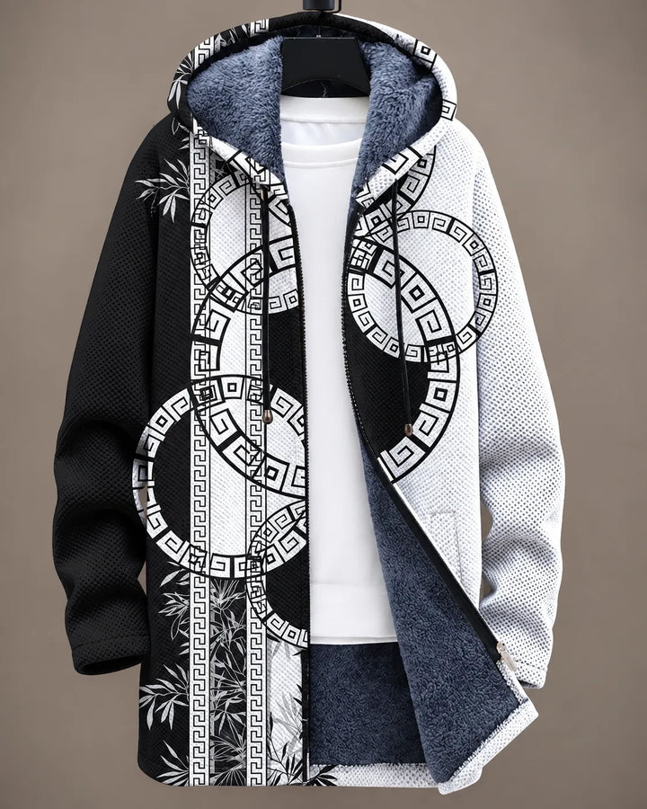 Delilah | Geometric Hooded Zip Jacket
