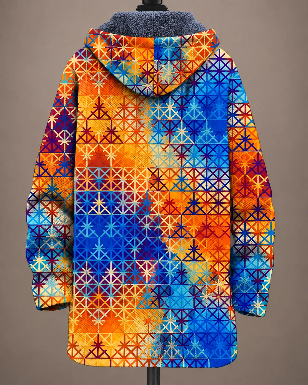 Henriette | Vibrant Mosaic Hooded Jacket