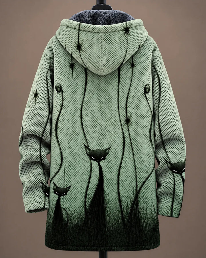 Madeline | Cat Print Hooded Jacket