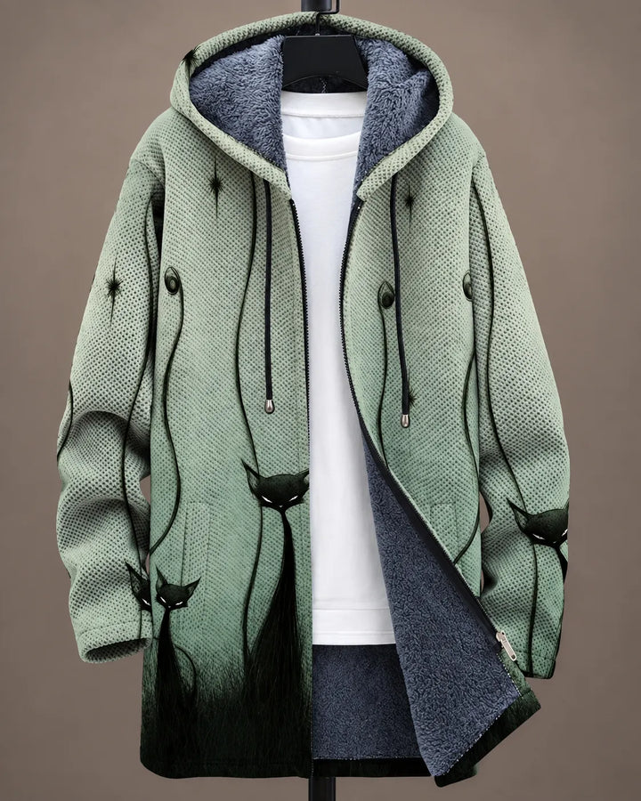 Celeste | Botanical Print Hooded Jacket