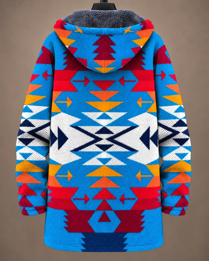 Talia | Geometric Print Hooded Jacket