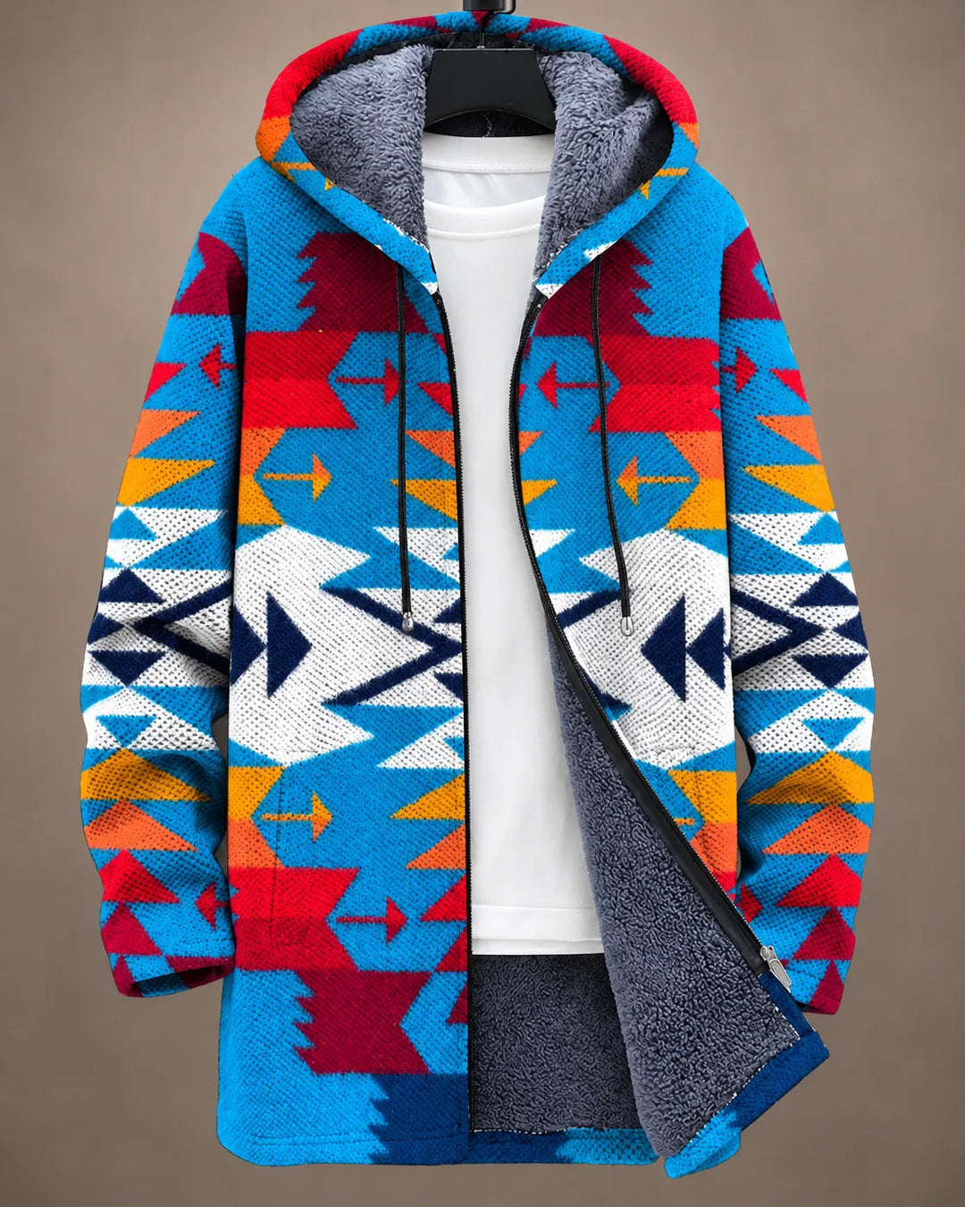 Kathy | Colorful Geometric Hooded Jacket