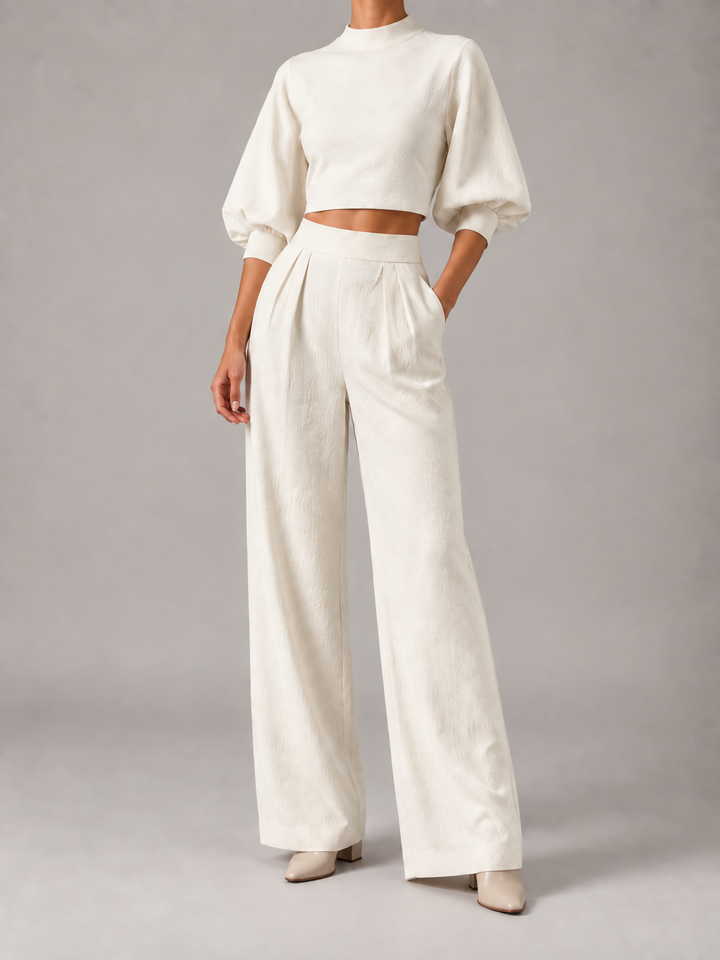 Avielle™ | Elegant Wide-Leg Two-Piece Set