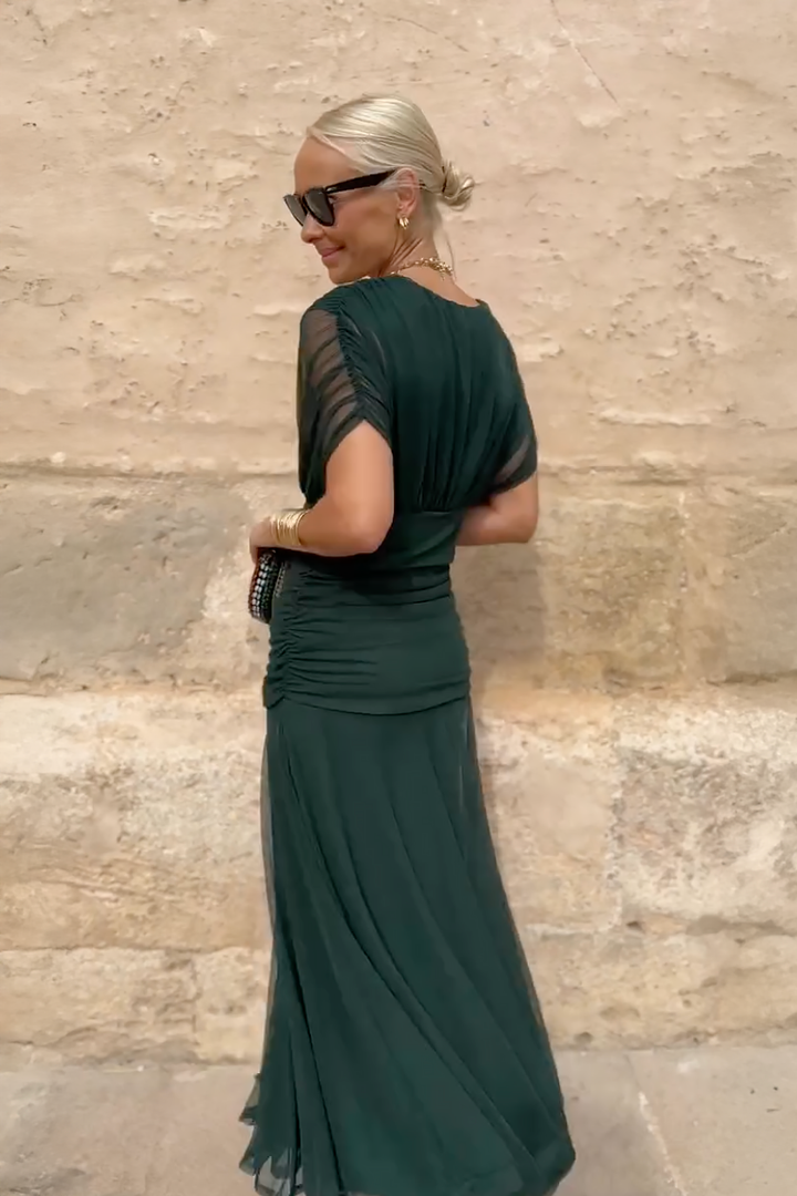 Henrietta™ | Elegant V-Neck Fantasy Floral Maxi Dress