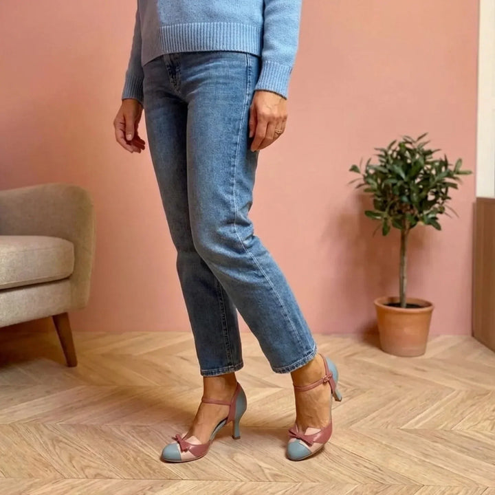 Ruby | Vintage Two-Tone Bow Pumps