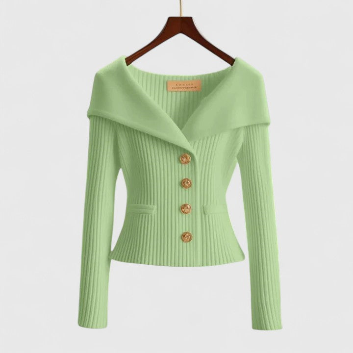 Daphne - Flattering Wide-Collar Cardigan