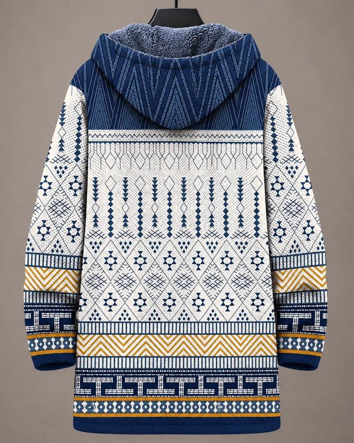 Delilah | Geometric Hooded Zip Jacket