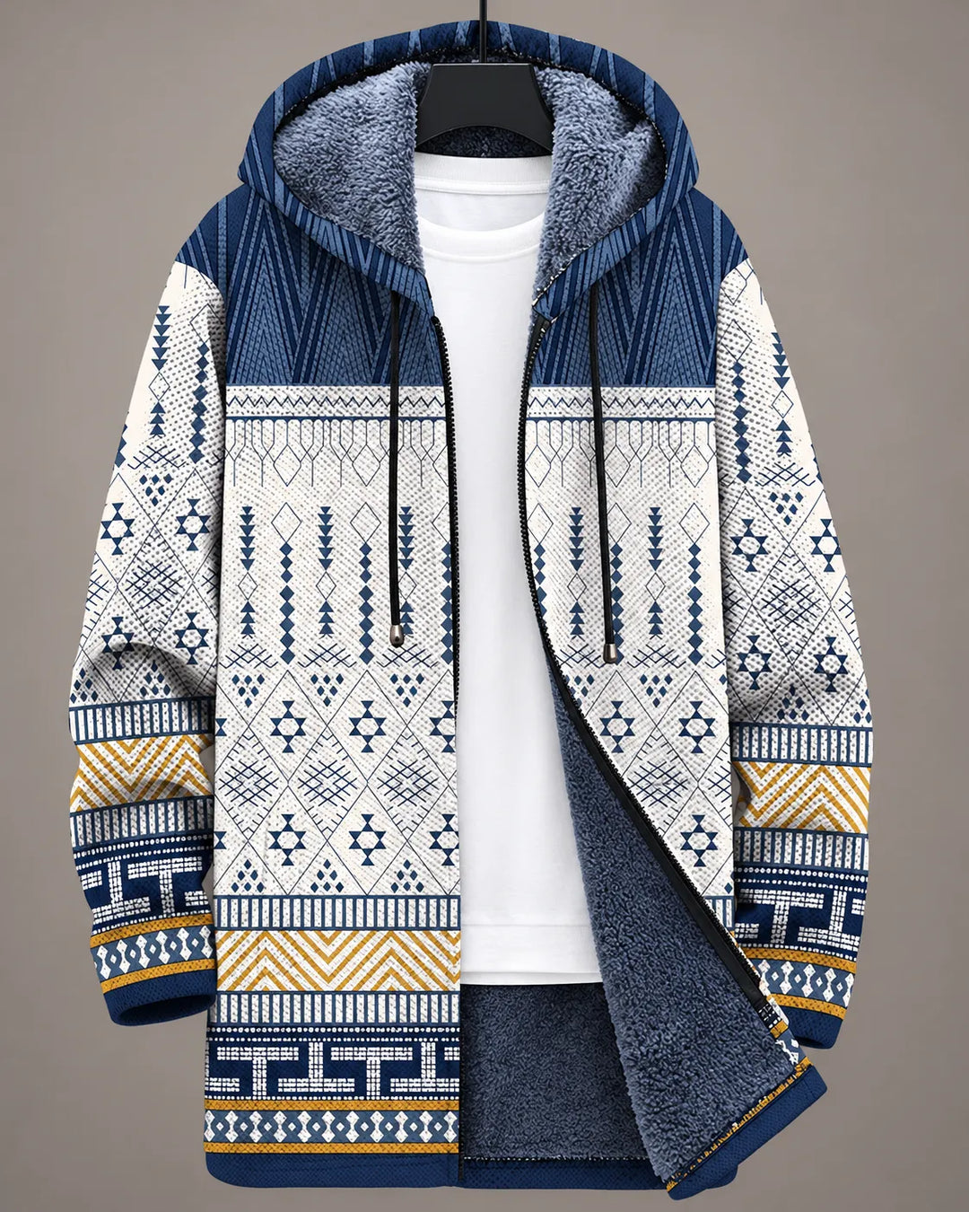 Talia | Geometric Print Hooded Jacket