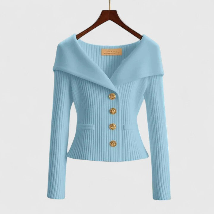 Daphne - Flattering Wide-Collar Cardigan