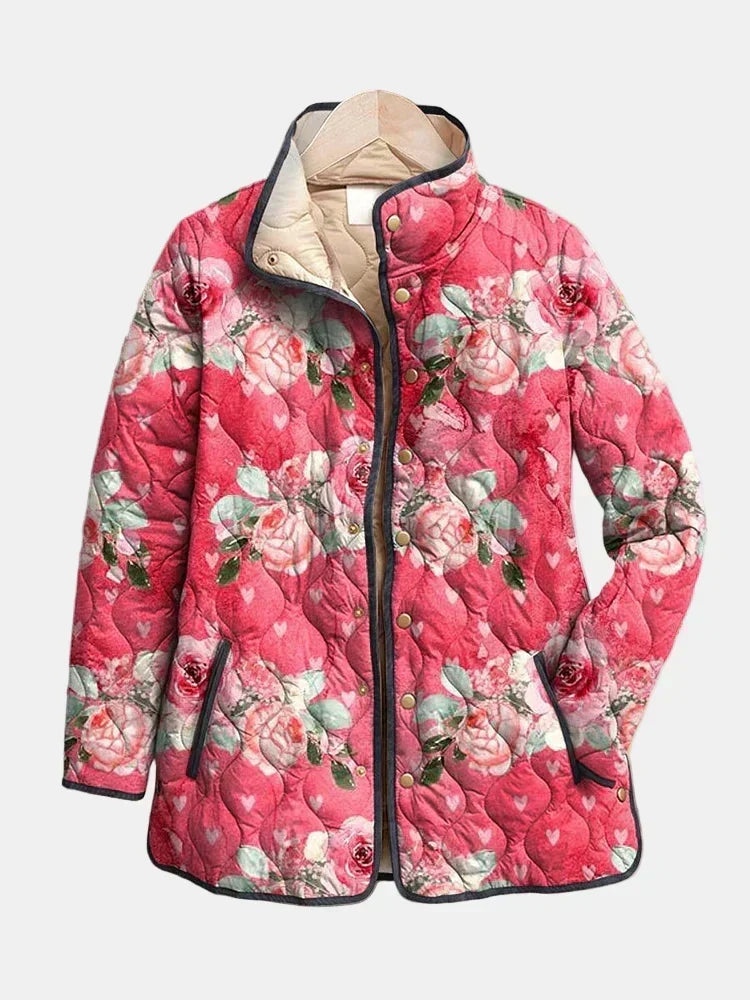 Women’s Pink Floral Quilted Jacket