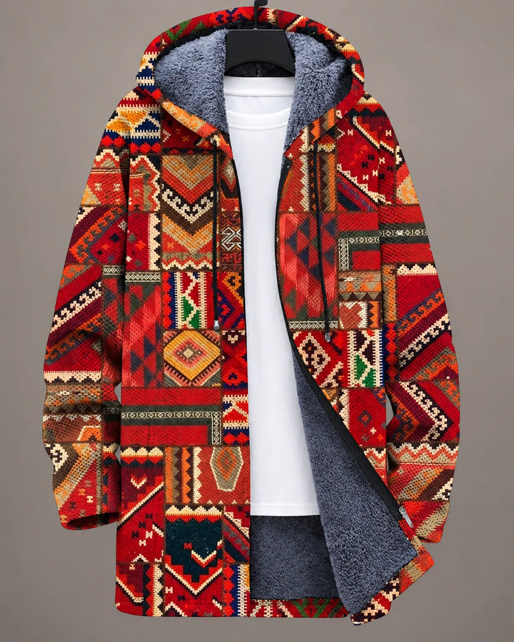 Natalia | Patchwork Print Hooded Jacket