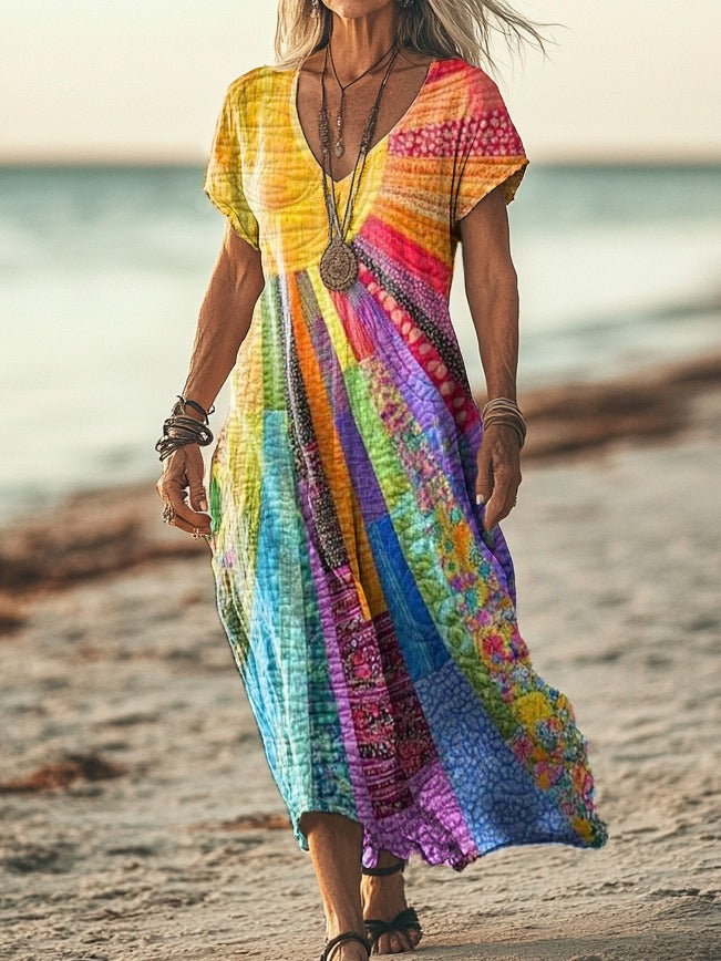 Azura - Vestido Bohemio Impreso