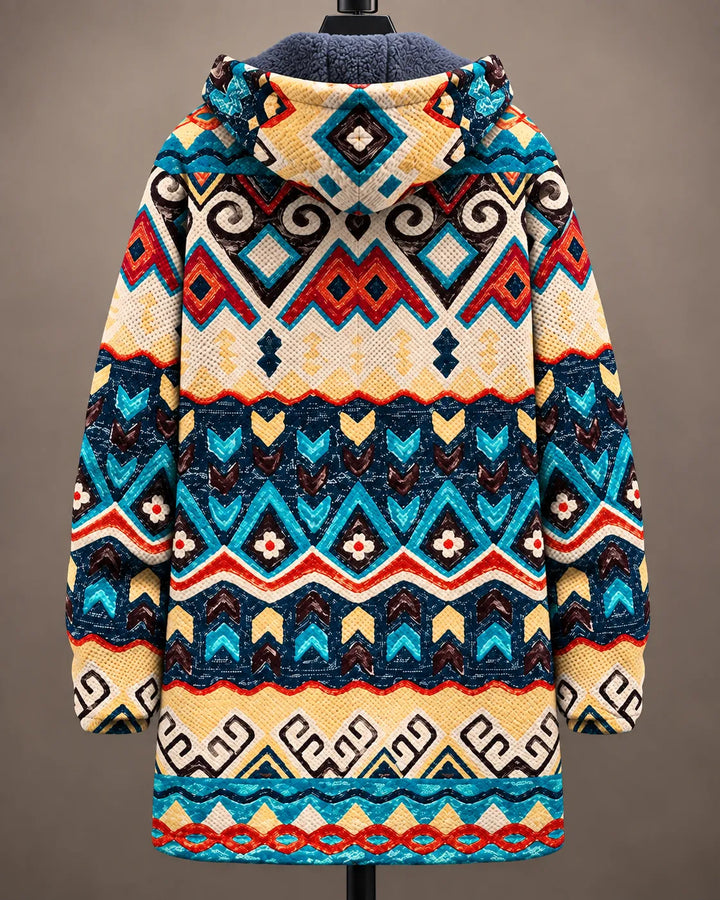 Frederica | Mosaic Print Hooded Jacket