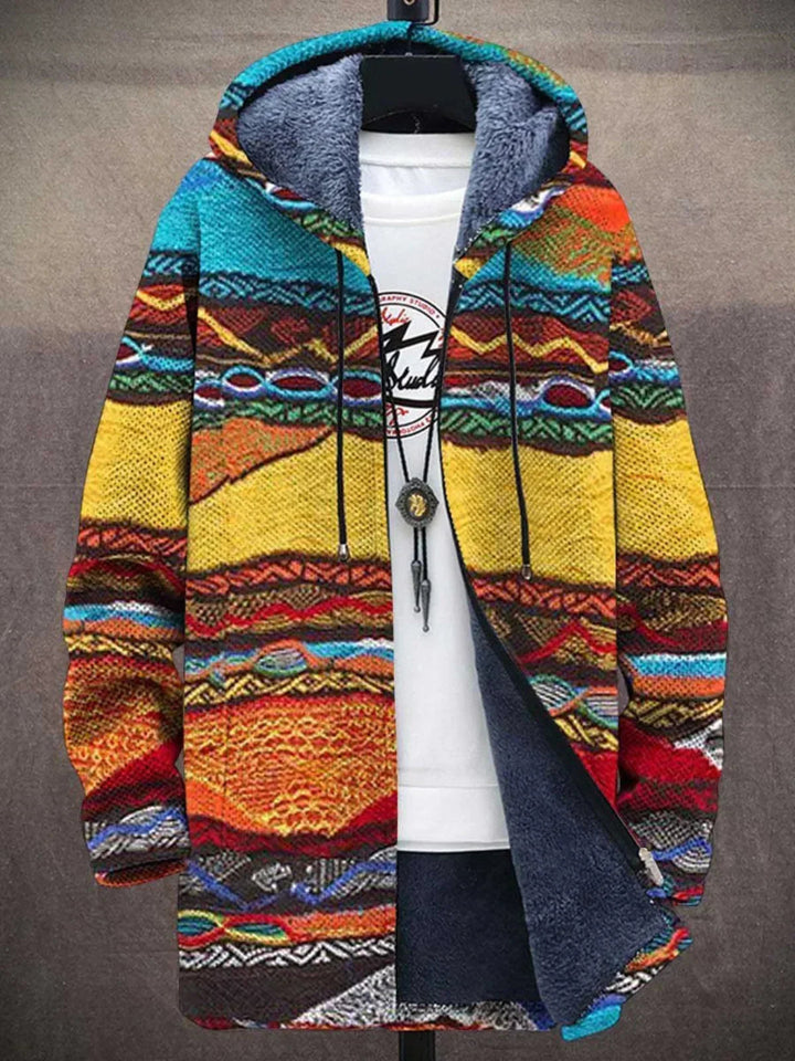 Peggy | Patchwork Print Hooded Cardigan