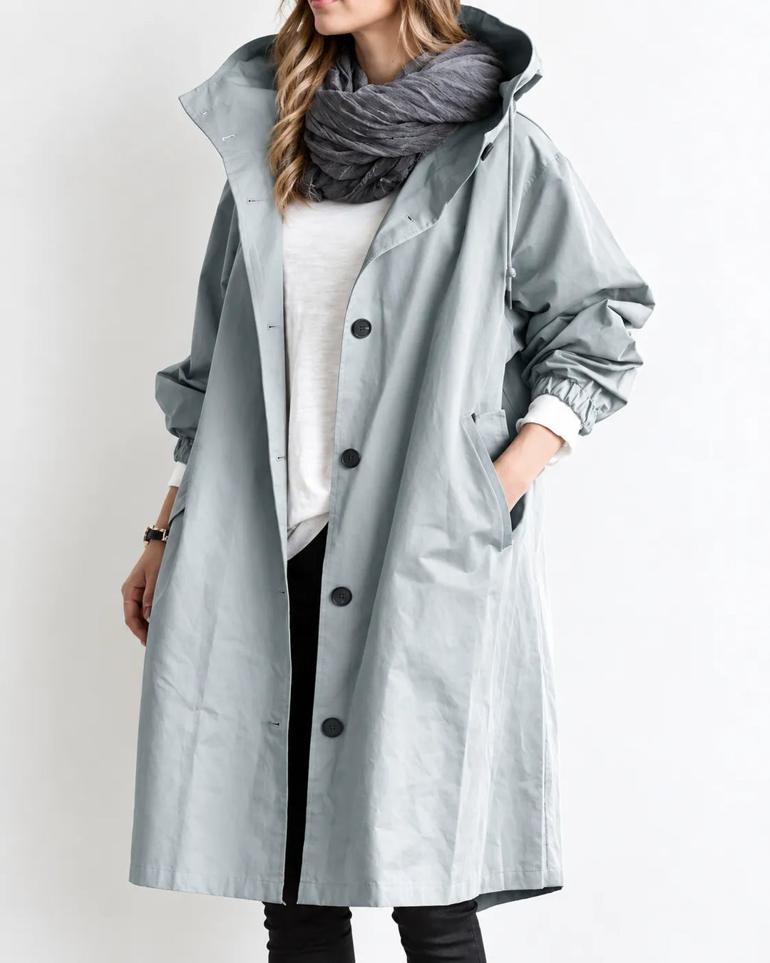 Maisie | Oversized Hooded Button-Front Coat