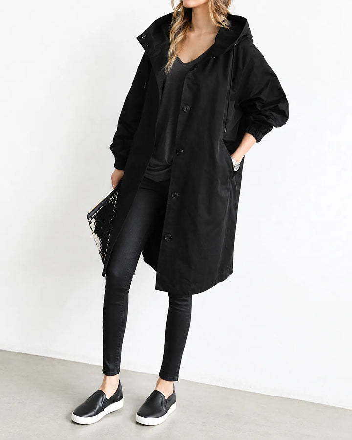 Maisie | Oversized Hooded Button-Front Coat