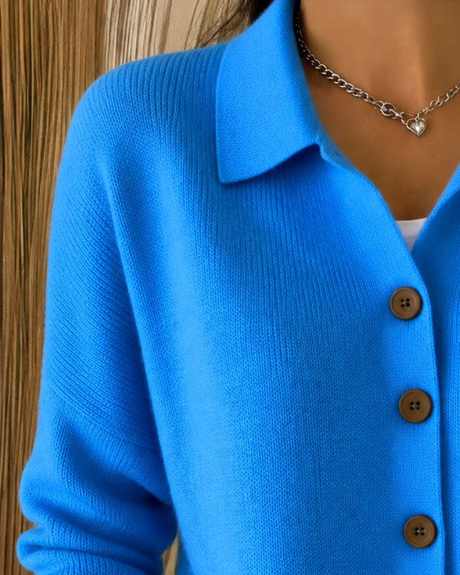 SIENNA™ - ELEGANT BUTTON COLLAR CARDIGAN