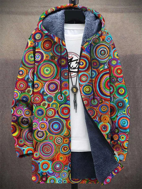 Rowena | Circle Print Hooded Cardigan