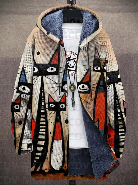 Marsha | Cream and Red Hooded Jacket