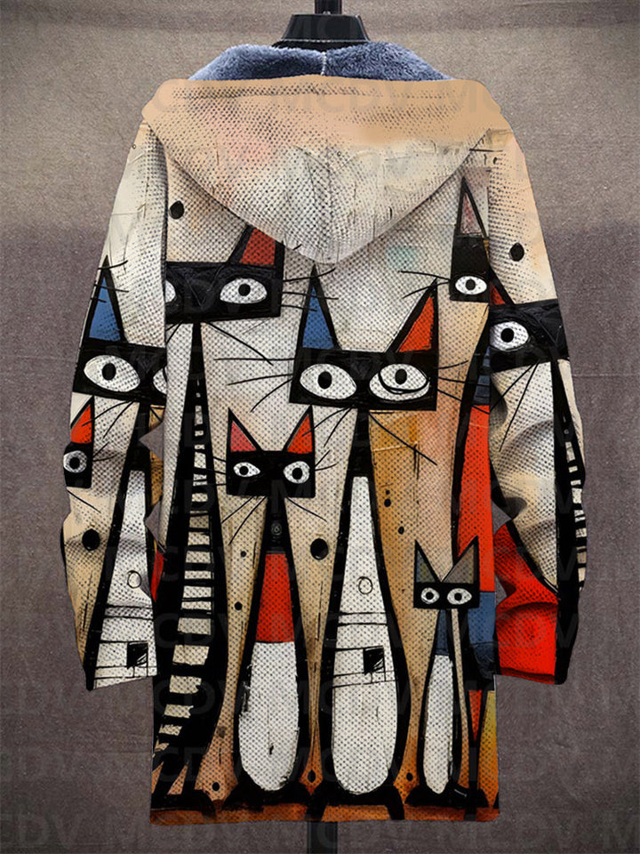 Marsha | Cream and Red Hooded Jacket