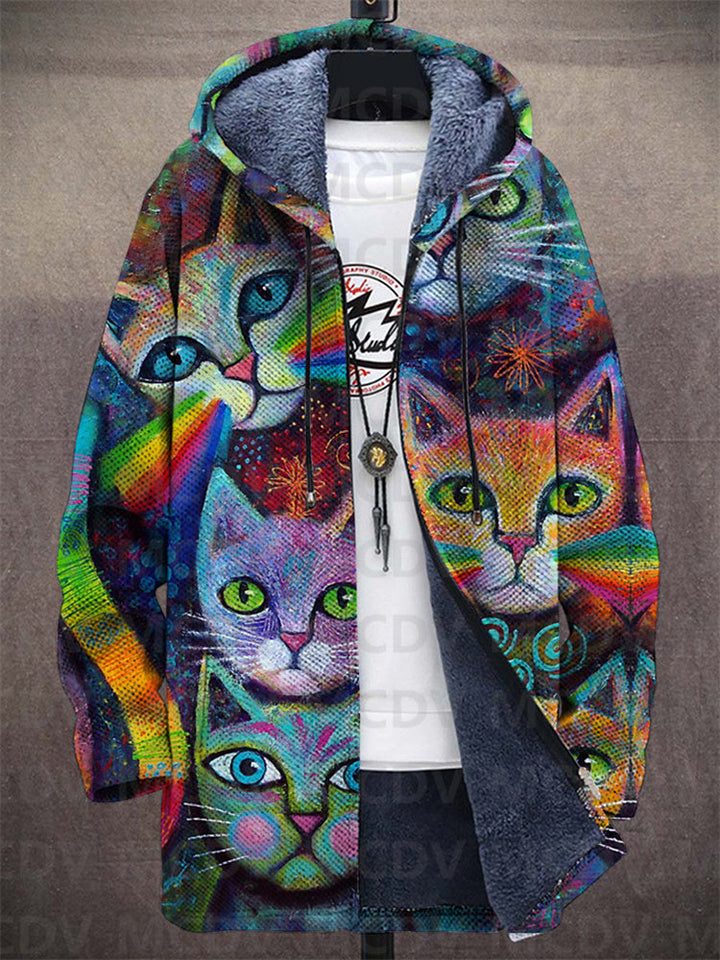 Nan | Cat Print Hooded Jacket