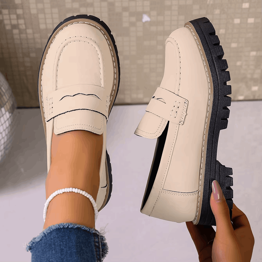 Elsa | Suede-Look Lug Sole Loafers