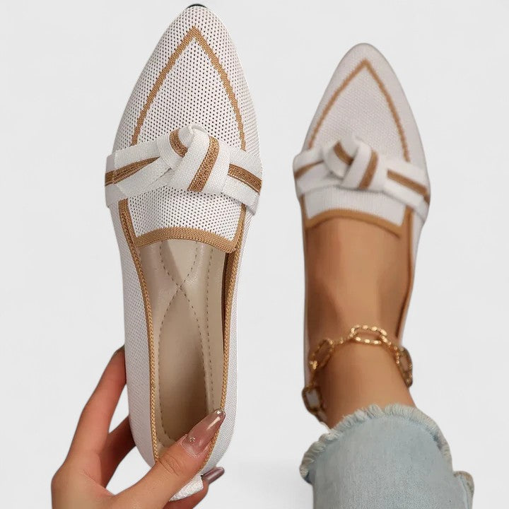 Madeline | Comfort Flat Loafers with Braided Bow