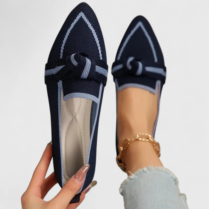 Madeline | Comfort Flat Loafers with Braided Bow