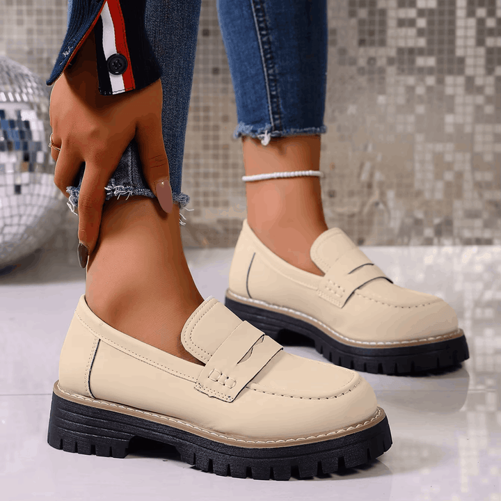 Elsa | Suede-Look Lug Sole Loafers