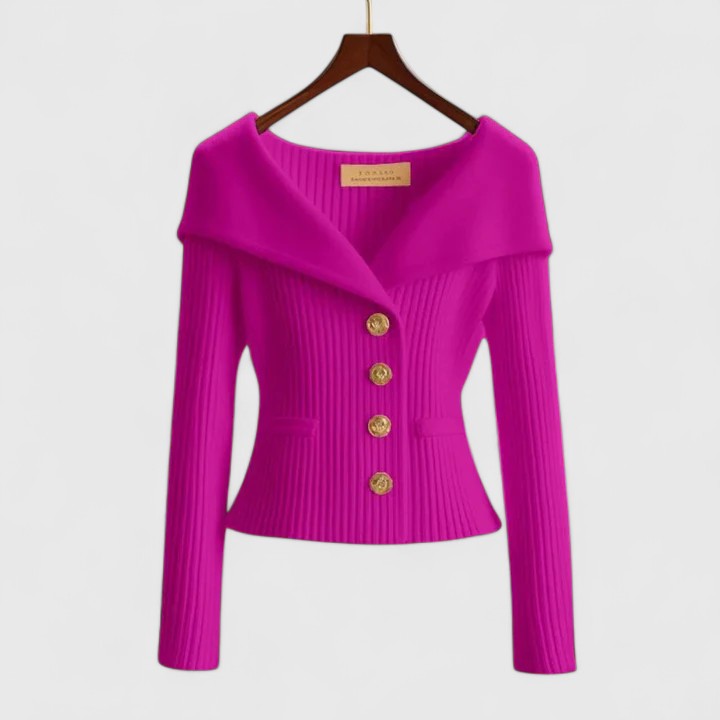 Daphne - Flattering Wide-Collar Cardigan