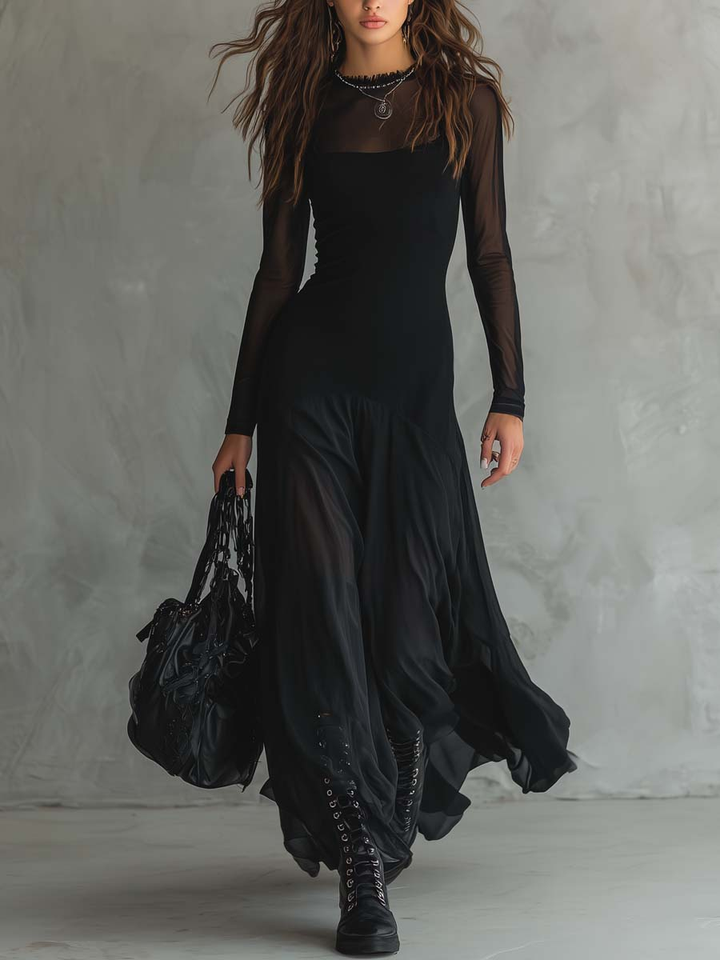 Diane | Loose-Fit Tulle Maxi Dress