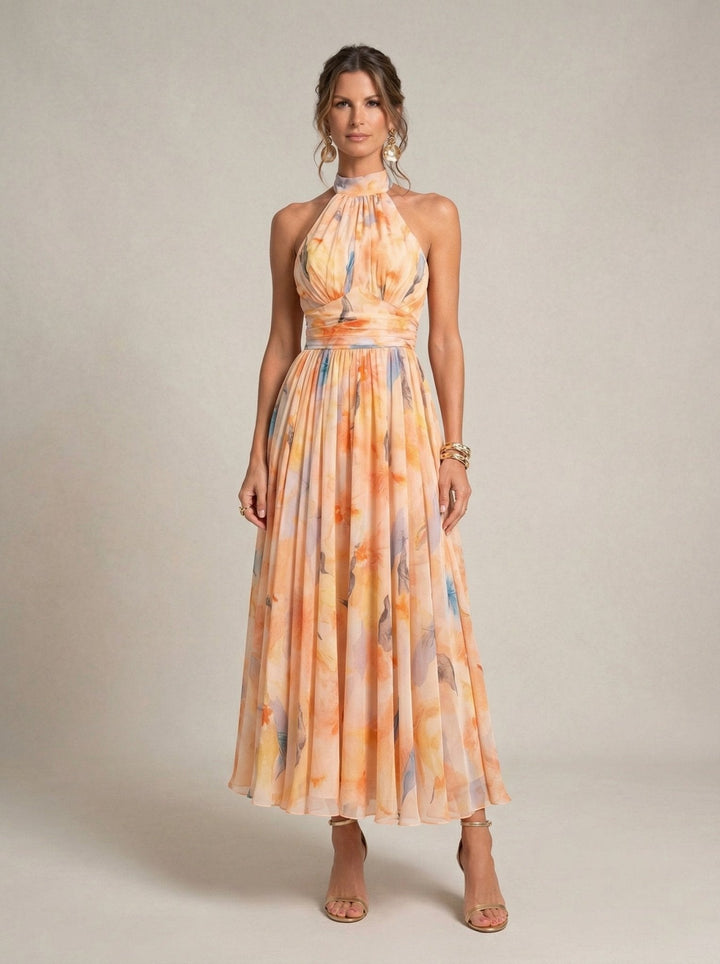Carmen™ | Halter Dress with Watercolor Print
