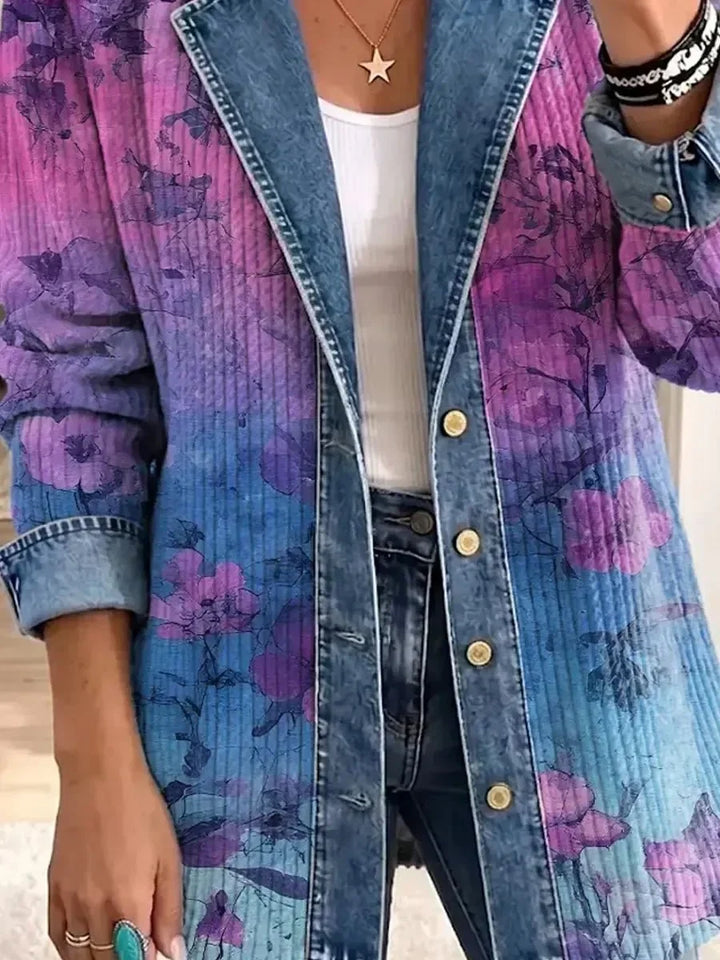 Evelyn | Retro Floral Pattern Art  Stylish Jacket