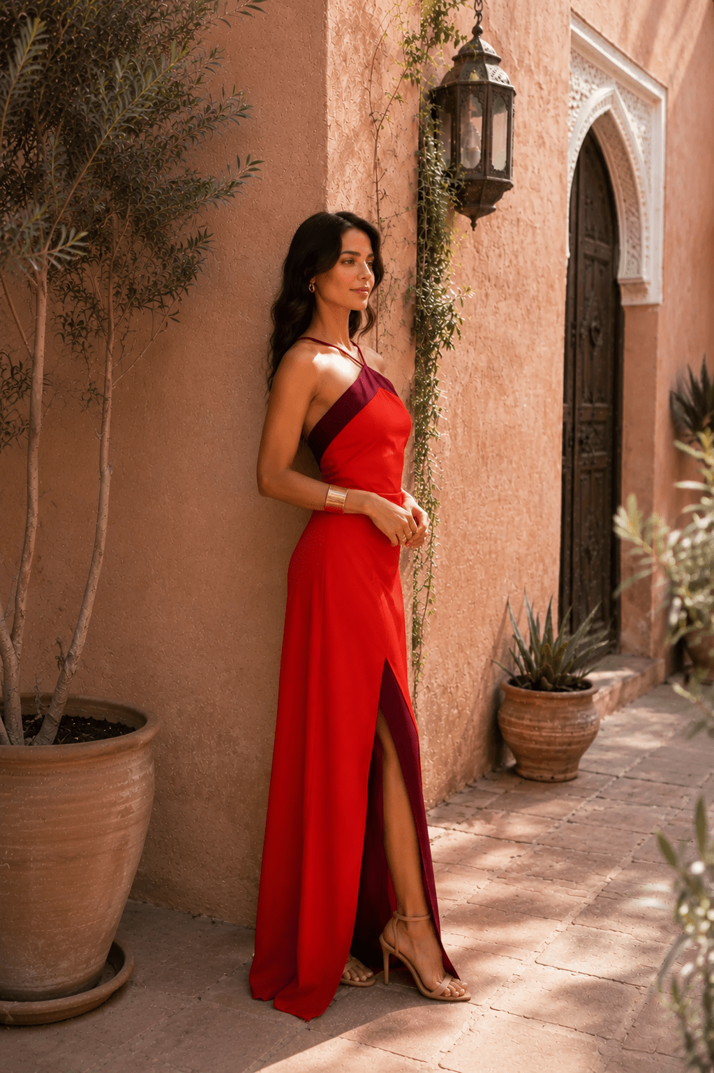 Elisa™ | Long Halter Dress with Slit