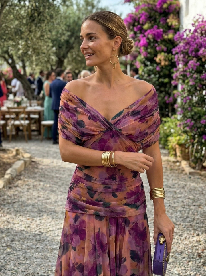 Paula™ | Long Dress with V-Neck
