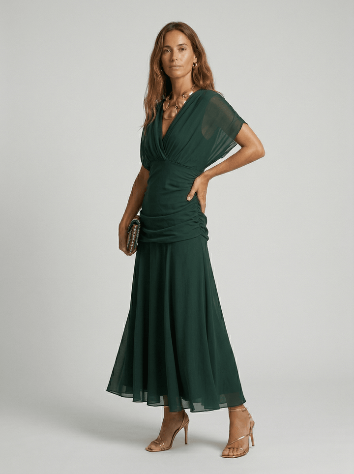 Paula™ | Long Dress with V-Neck