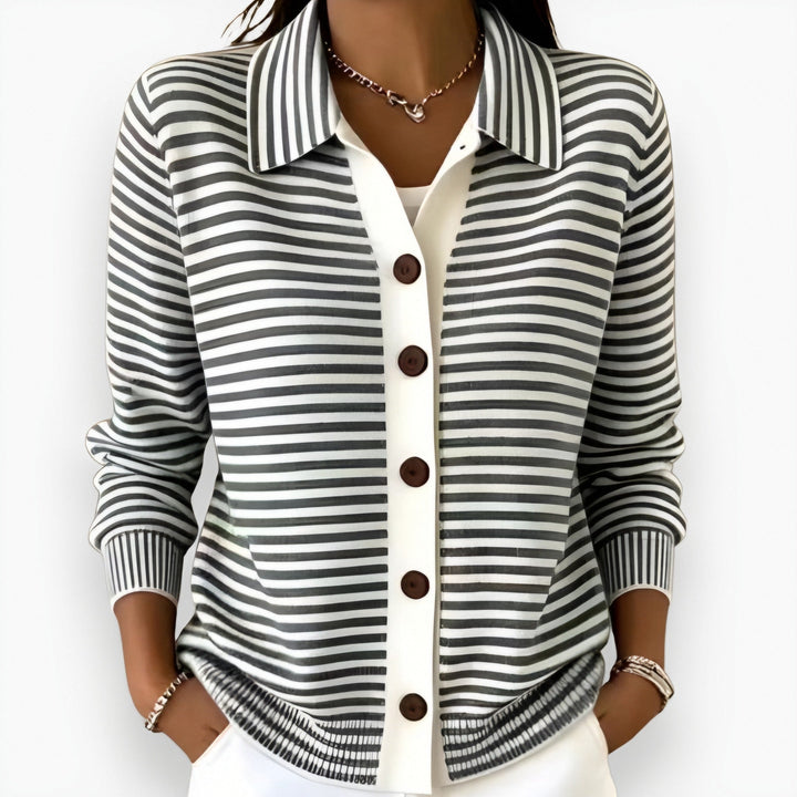 Lesley | The Striped Cardigan