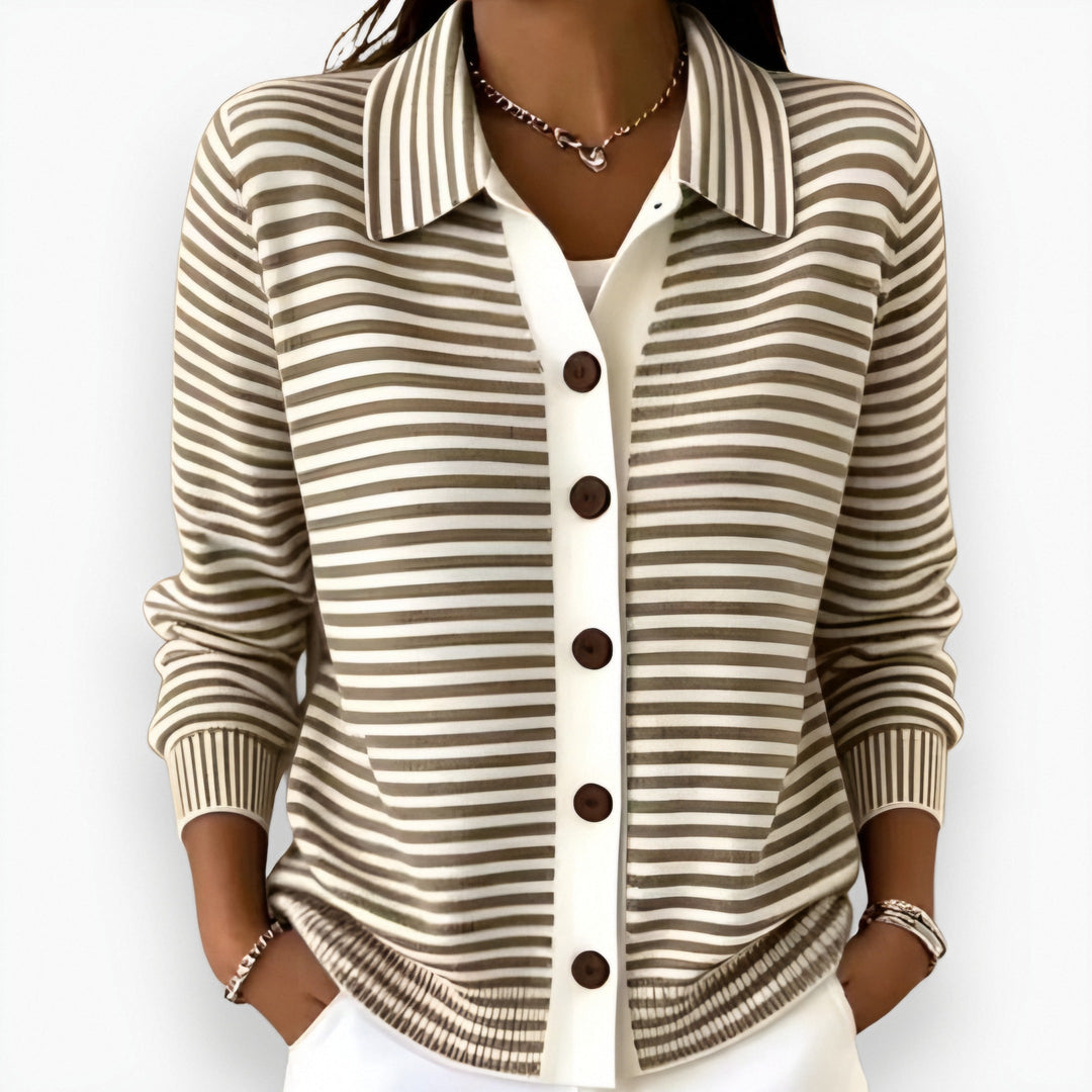 Lesley | The Striped Cardigan