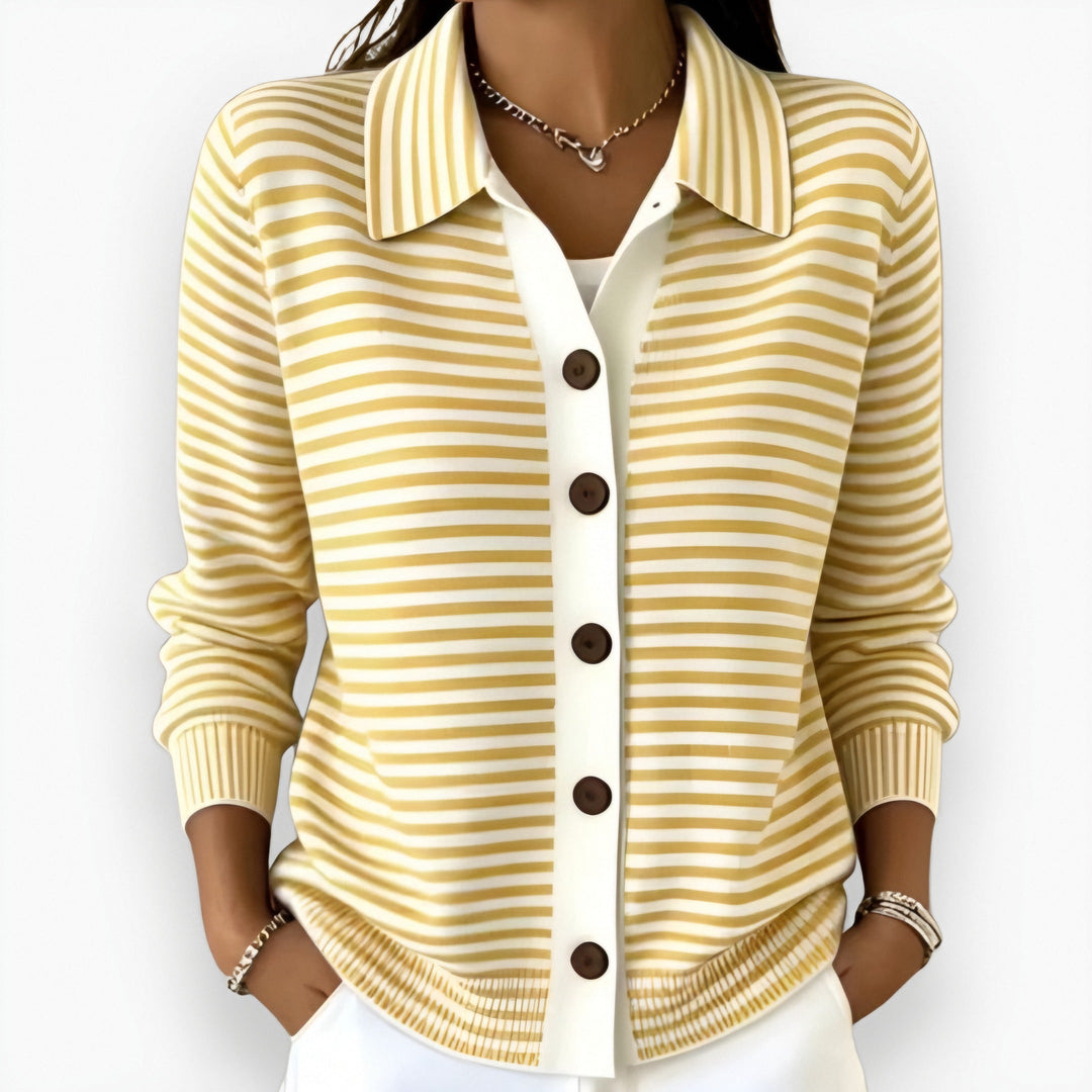 Lesley | The Striped Cardigan