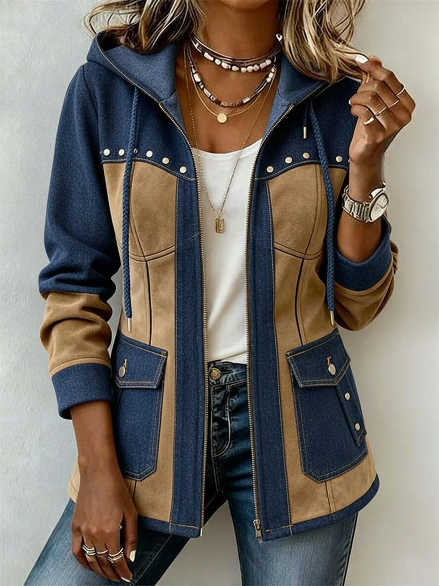 Violet™ | Chic Stylish All-cotton Patchwork Hooded Jacket