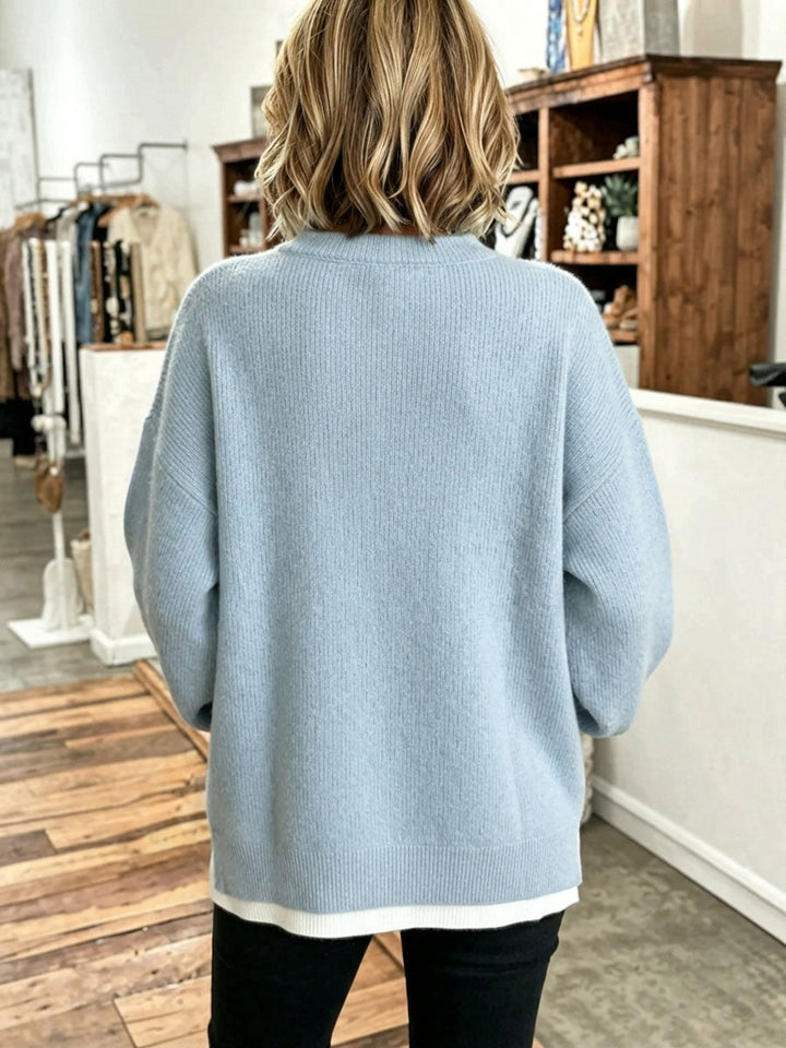 Harper™ | Cozy Oversized Casual Layered Fake Two-piece Sweater