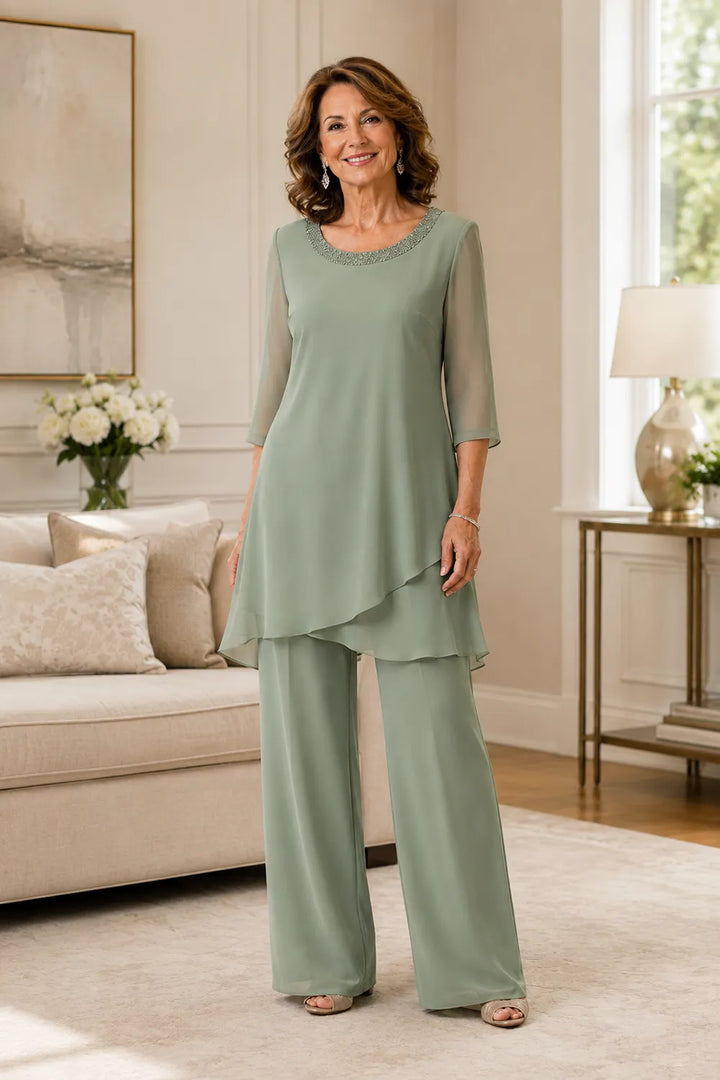 Marcella Asymmetric Tunic Formal Pant Set