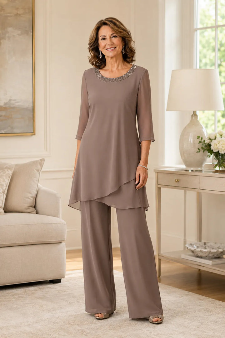 Marcella Asymmetric Tunic Formal Pant Set