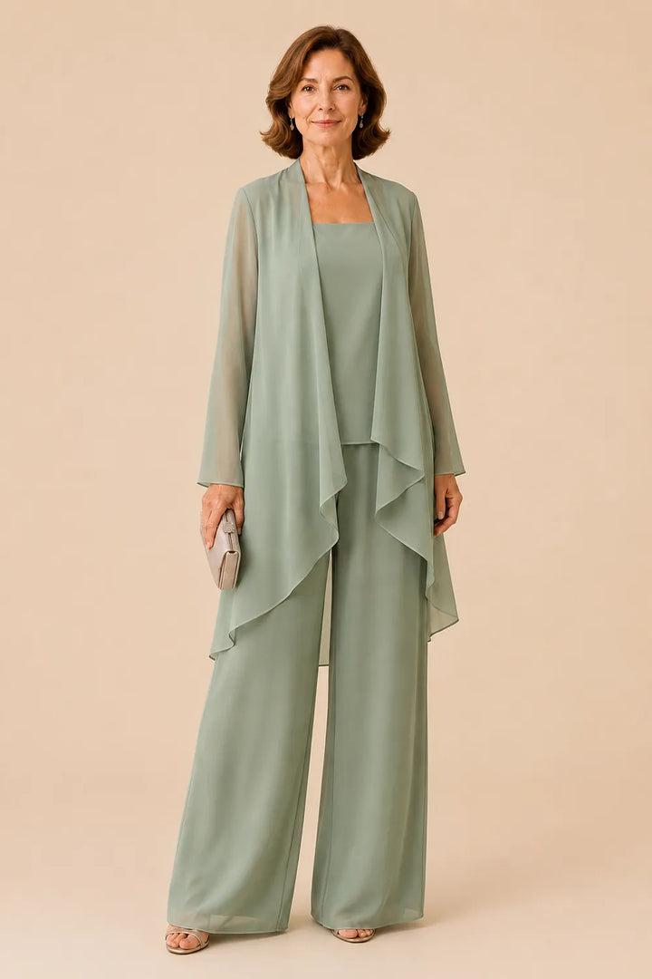 Graceful Mother of the Bride Chiffon Pant Suit