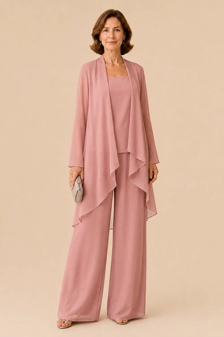 Graceful Mother of the Bride Chiffon Pant Suit