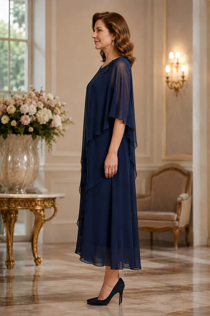 Vivienne Draped Layer Formal Occasion Dress