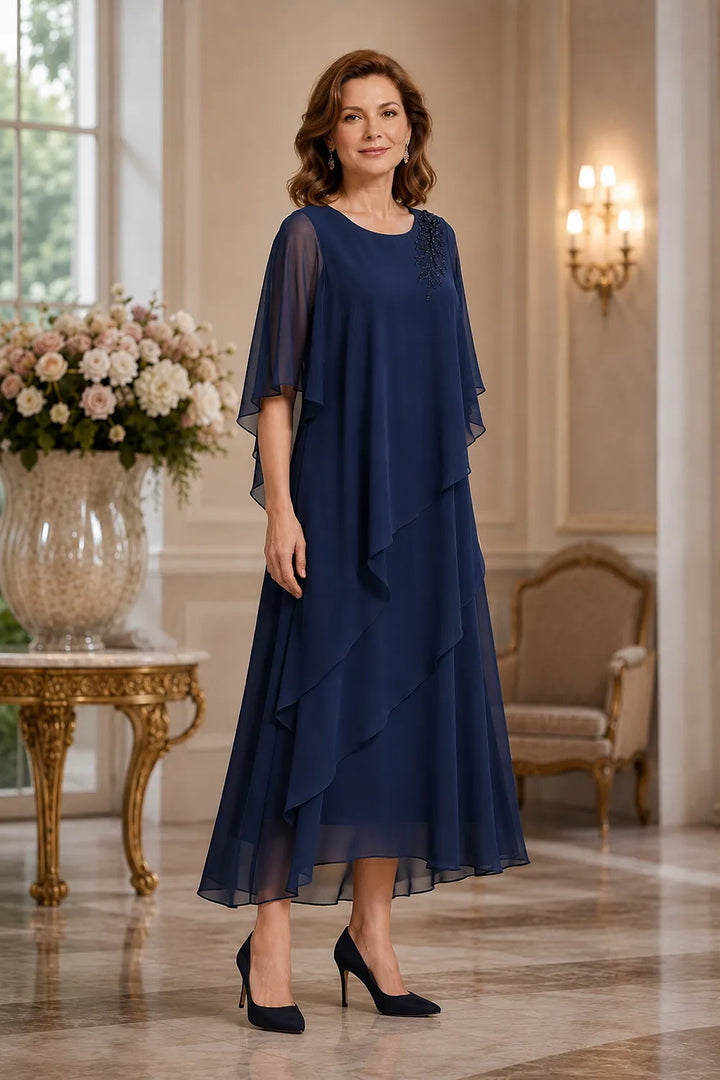 Vivienne Draped Layer Formal Occasion Dress