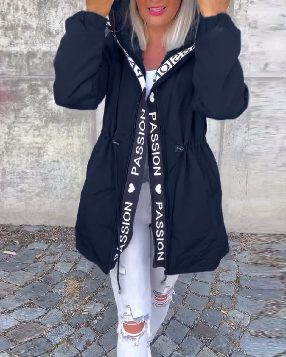 Camila | Hooded Drawstring Midi Parka